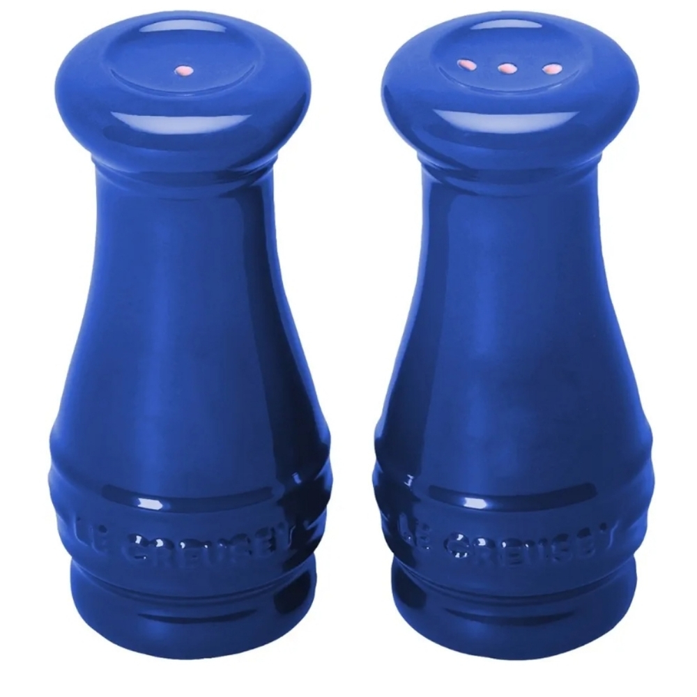 Le Creuset Stoneware Salt and Pepper Shakers, Cobalt Blue - Picture 2 of 3